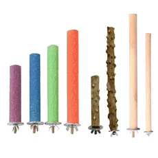 鳥用磨爪站棒 多種材質鳥籠站架 鸚鵡磨爪棲木 小鳥站立棒, 實木款,10公分, 1個