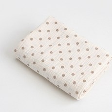 이중 더블 요루 거즈 가제 순면 사각 손수건 스카프빕 대형 42x42cm, 1개, 1개입, [요루] 롤리도트 브라운