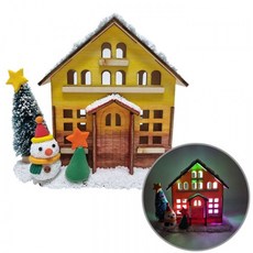 뚝딱공작소 어린이 미술학습 교구 눈덮인 겨울집 만들기 세트