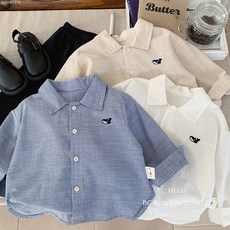 兒童襯衫2025秋季新品男童小魚刺繡中小童開衫長袖襯衣 G0326