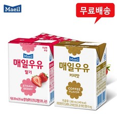 매일우유 멸균200mlx48팩(딸기24+커피맛24)무배