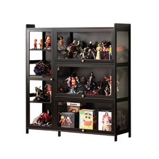 大容量櫃子收納櫃，多層隔板，防塵防潮，居家收納好幫手, 【四門】黑色 100長