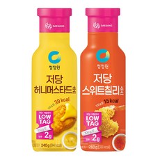 청정원 저당 허니머스타드소스 240g + 저당 스위트칠리소스 250g 세트, 1세트, 490g