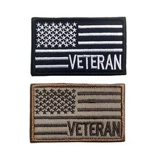 전술 미국 미국 성조기 베테랑 패치 사기 패치 도덕 패치 밀리터리 패치 후크 앤 루프 미 육군 해군 공군 해안 경비대 베테랑 군사 아플리케 엠블럼 배지 패치 2팩, 전술 미국 미국 성조기 베테랑 패치, 사기 패치, 도덕