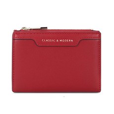 Classic & Modern 短版皮夾 PU材質 大鈔位*1 零錢袋*1 照片位*1 插卡位*4