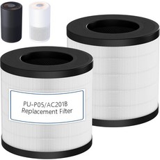 PU-P05AC201B 교체 필터 풀미나레 PU-P05 및 퓨리보텍스 AC201B 공기청정기와 호환되는 가정용 반려동물용 H13 트루 헤파 공기 단더 먼지 연기 꽃가루 2팩, PUP05-2 Pack