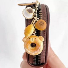 달콤한 빵 키링 미니 딸기 케이크 수제 귀여운 지퍼 펜던트 유니버설 버클, 1개, 별 장식품