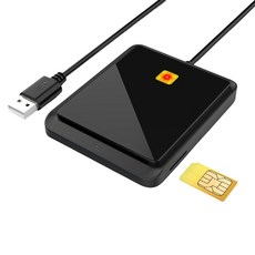 고속 USB 2.0 스마트 카드 리더기 CAC ID 카드 호환 간편한 상태 모니터링, 검은색