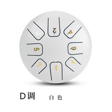 可開發票青石6寸8音空靈鼓高音伴侶C調D調六寸小鼓鋼舌鼓兒童色空忘憂 生日禮物 交換禮物 空靈鼓 送禮 兒童禮物 聖誕禮, 6寸8音D調高音伴侶-白色, 1個