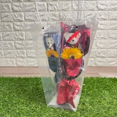 畢業小熊花束 畢業禮物, 加購透明提袋 (無附贈), 1個