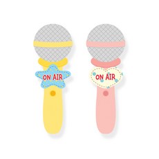 본사직영 루미루미 아이스크림 수업용 핸드마이크, 옐로우, 1개