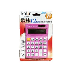 Kolin 歌林 HC07 12位數液晶顯示計算機, 粉紅, 1個