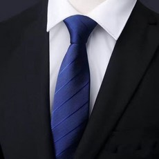 新郎領帶 藍色條紋 男士商務 手打細款 斜紋設計 結婚正裝 質感豪華+熱賣藍拉鍊+均碼
