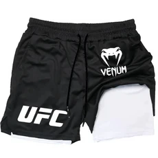 남성 이중구조 UFC 스타일 반바지 속건 MMA 파이트 쇼츠 베넘 트레이닝 운동복 러닝 상하의