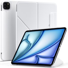 AITEWO 아이패드 케이스 삼각형 거치대 네 가지 각도조절 마그네틱 펜슬수납 미니 에어4/5/6/7 프로7/6/5/4/3/2세대 10.9/11/12.9/13인친 M2 M3 M4, 화이트, 1개