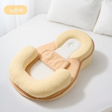 [토사 방지] 토사 방지 패드 - 수면 교육 및 수유 보조 소파 (분리 세탁 가능), 노란색 일체형 경사 매트