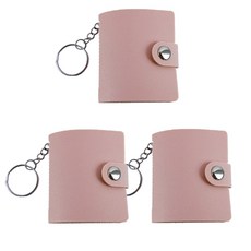 가죽 증사 바인더 3개 증명사진 보관 띠부씰 콜렉트북 미니 앨범 키링, 10매, 피치