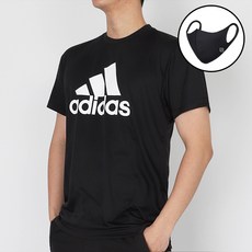 adidas 愛迪達 Logo短袖T恤 FM5369+運動口罩