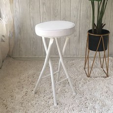 마츠리센 철제 접이식 홈바의자, 화이트