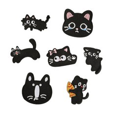 7Pcs 고양이 자수 언 온 패치 접착 자수 의류 재킷 가방 백팩 모자 장식과 호환되는 접착 자수 가전제품, 7개, 그림과 같이