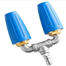 A45F-고압 세척기 듀얼 팁 터보 노즐 4000PSI 압력 회전 스프레이 1/4인치, 01 Blue