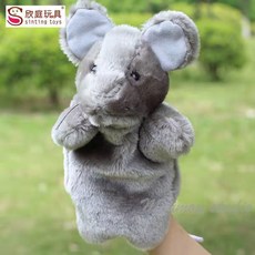 韓國ins風動物手偶玩具 嘴巴能動毛絨娃娃 玩偶 可張嘴 幼兒園 表演 講故事 做遊戲手套玩偶 奶牛, 1個, 小老鼠【不張嘴】