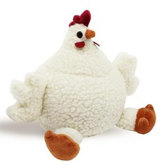 Sanlykate 패브릭 장식용 도어 스토퍼 1kg(2.2파운드)의 귀여운 내부 동물 도어 스톱 가정용 충돌 방지 튼튼한 도어 스토퍼 책 스토퍼 가중 바닥 벽 보호 장치, 치킨 화이트