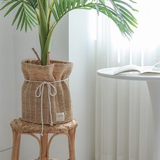 내추럴무드 라탄 라인왕골 화분가리개 화분덮개 다용도커버, [L]85x29cm, 1개