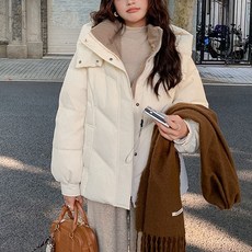 F007423_웰론후드 배색 레이어드 패딩점퍼 hol+89300VZ