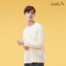 아놀드파마 퓨어코튼 남성 라운드 긴팔티셔츠_화이트 2778227