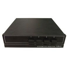 易控王 全新鐵殼 AV 影音切換器 選擇器 四進二出 免外接電源, 1個, 40-073