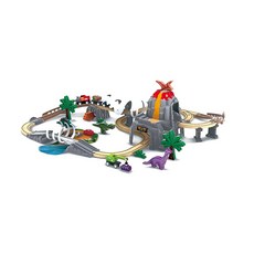 Hape 하페 공룡 레일 디럭스 세트 E3795 기차 목재, 1개, 멀티컬러