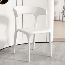 Tixpra 모던 디자인 의자 스칸디나비아 스타일 미니멀 인테리어 식탁 의자 깔끔한 디자인 간단한 의자 북유럽 감성 디자인체어, 2개, 화이트
