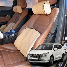 싼타페TM 목쿠션 허리쿠션 통기성 자동차쿠션, 1개, 모던블랙_헤드쿠션