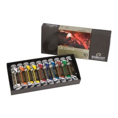 汶采 林布蘭油畫顏料10色組15ml - 專業級油畫顏料套裝，色彩飽和，持久不褪色, 15ml