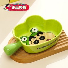 桃園熱賣 蠟筆小新兒童飯碗 家用專用可愛高顏值沙拉卡通陶瓷精緻手柄碗餐具, 1個, 藍色超人（造型碗）,蠟筆小新造型餐具（官方正版）