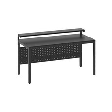 다가구 프래그마 익스팬션 미드 1200 1500 1800 타공판 데스크, 블랙(상판)+블랙(프레임)