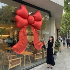 이벤트홀릭 초대형 리본 풍선 180cm 4종 파티 데코 차 선물 인테리어, 1개, 01.레드