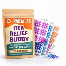 리즐러 가려움 버디 u2013 벌레 물림 패치 빠른 모기 및 곤충 쏘임 를 위한 36가지 화학 성분 없는 방수 스티커 색상 안전