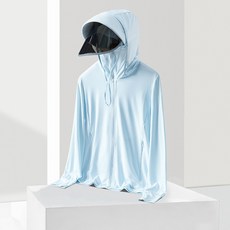 UPF50 防曬衣 輕薄透氣 大帽檐 防紫外線 戶外 防曬服 男女款, 女玉月蘭,女款2XL【62.5-67.5公斤】, 1個