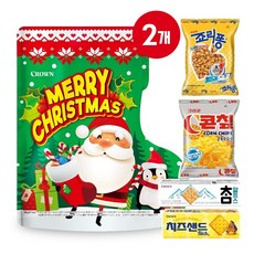 크라운 산타양말 과자 선물세트 크리스마스 한정판 과자4종입, 2개, 198g