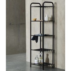 工業風 五層置物架 廚房收納架 黑色 33x28x118cm