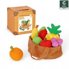 헝겊 과일 바구니 아기 오가닉 장난감 대근육발달 12개월 촉감완구