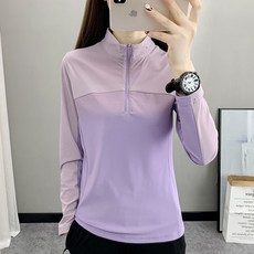 여성 아웃도어 긴팔티셔츠 봄가을 패션 고탄력 등산티 상의 여자 캐주얼 속건 스포츠 긴팔티 SJS