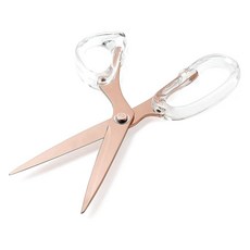 OfficeGoods 사무실 및 가정용 9 u201D 스테인리스 스틸 아크릴 가위 에스테틱하고 날카로운 다용도 바느질 예술 공예에 완벽 골드, Clear With Rose Gold Metal