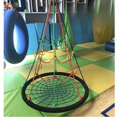 실내 그네 원형 그물 키즈카페 라탄 놀이터 스윙, 새둥지 그네ㅣ직경 100cmㅣ높이 1.8m, 1개