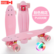 LANGU 靓丽橙色PU闪光轮 滑板车, 56cm粉板粉閃光輪【送護具】, 1個