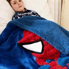 GONAAP 셰르파 후리스 담요 3D 만화 자수 선물 소파용 따뜻하고 플러시 천 (블루 127 x 152.4cm(50 60인치))