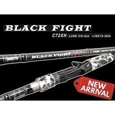 OMOTO 戰黑輕雷竿 雷強竿 一本竿 7尺2xh調 自重220克, 黑,無