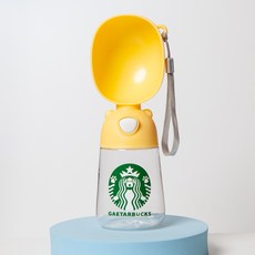 매일그개와 강아지 산책 물병 휴대용 개타벅스, 1개, 옐로우